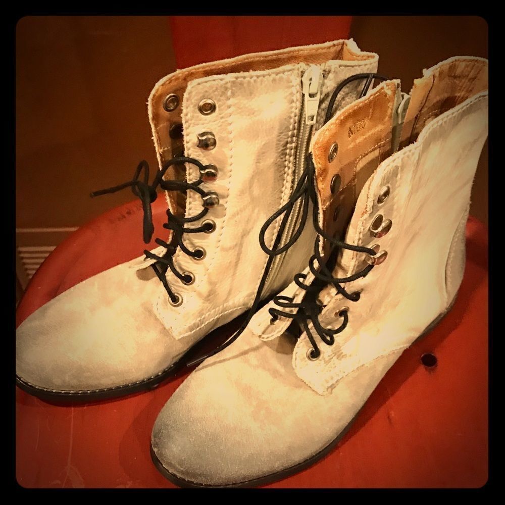 Rebels lace up combat leather boots size M06